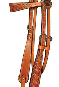 Browband Iron Crossed Pistol Headstall