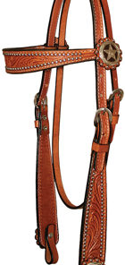 Flared Browband Iron Star Headstall